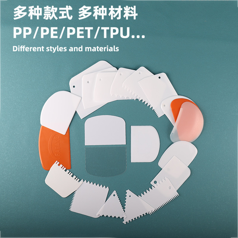 Plastic scraper semicircle triangle trapezoidal cake scraper noodle cutter sausage powder scraper cream spatula baking tool