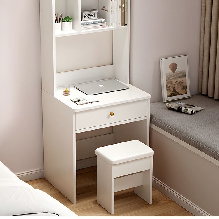 Desk Bookcase Integrated Small Apartment Solid Wood Study Table Children's Student's Home Bedroom Bookcase with Drawer Computer Desk