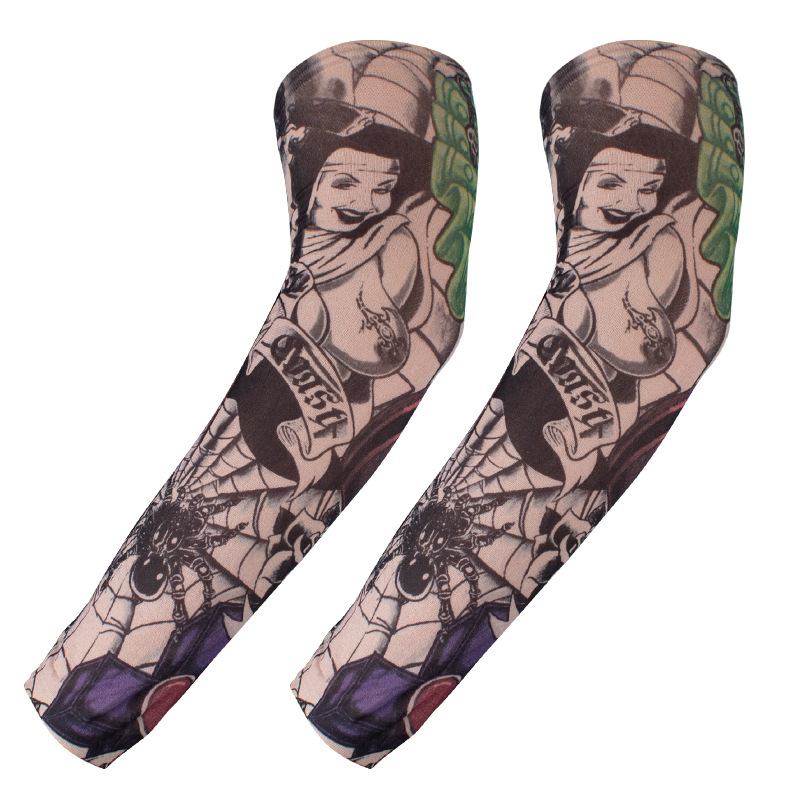 Tattoo sleeve a pair of flower arm sleeve tattoo men and women ice cool sleeve riding sunscreen arm sleeve for sale