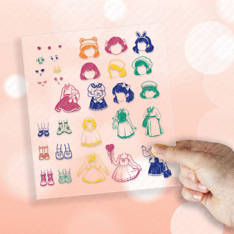 Dress up Stamps, Wear DIY Cartoon Animation, Cute Transparent Notebook, Educational Play House, Children's Day Gift for Boys and Girls