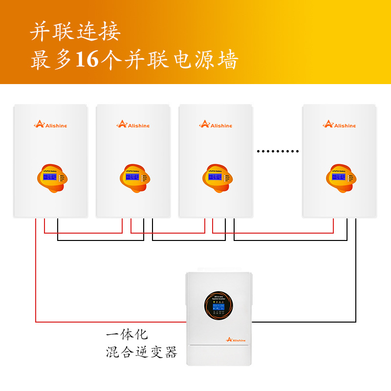 Cross-Border Solar Power Generation System Household 220V Photovoltaic Off-Grid System 5Kw10 Degree Electric Wall-Mounted Energy Storage Battery