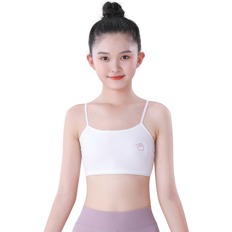 Girls' Intimates Development Period Sling Pure Cotton Vest 7-15 Years Old Primary and Secondary School Students Early Girls First Stage Tube Top