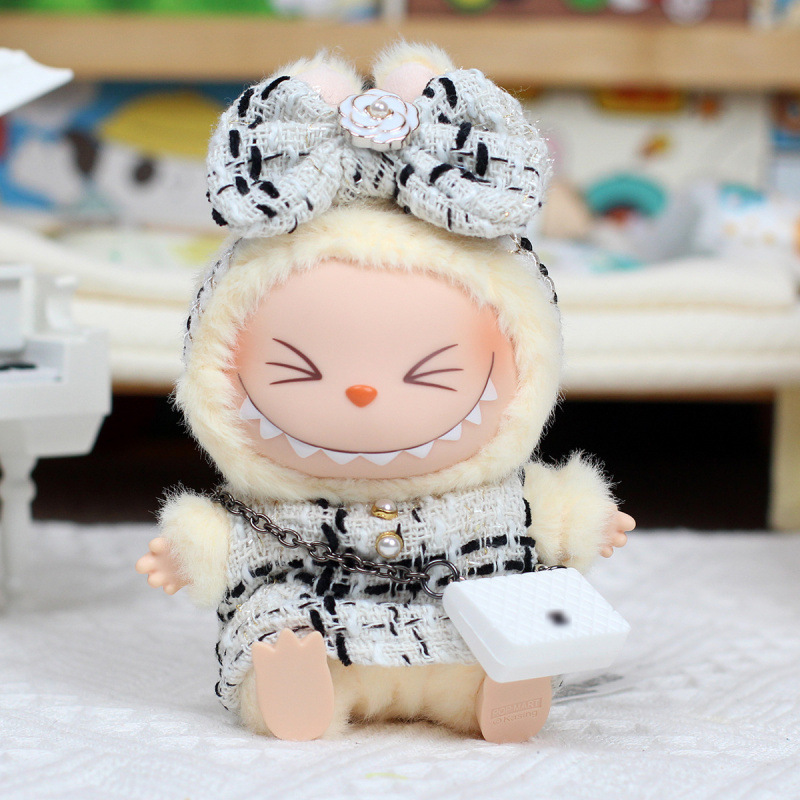 Only Doll Clothes】First/Second/Third Generation Universal Doll Clothes for Vinyl Dolls, Small Chanel-Style Clothes, Heart-Shaped Macarons