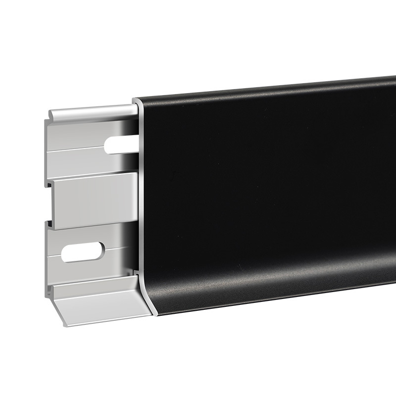 Aluminum alloy skirting line double-layer snap-in type 4/6/8cm sticker line extremely narrow curved metal stainless steel foot line
