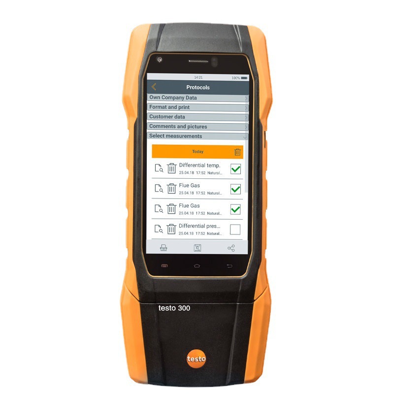 Testo Testo300 Flue Gas Analyzer Portable Boiler Combustion Efficiency Detector Handheld Nitrogen Oxide