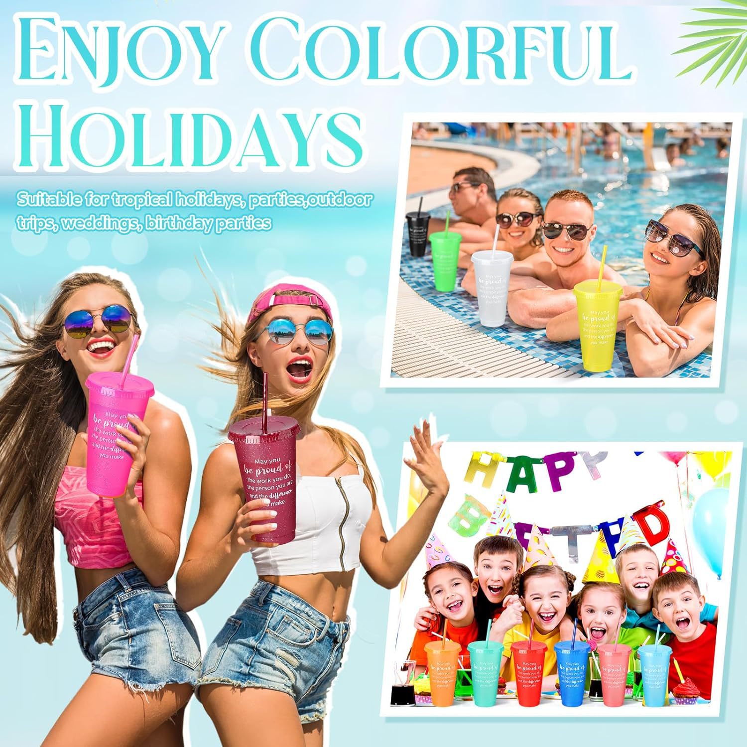 710ml Plastic Cup 24OZ Milk Tea Cup pp Straw Cup Cross-border Export Amazon