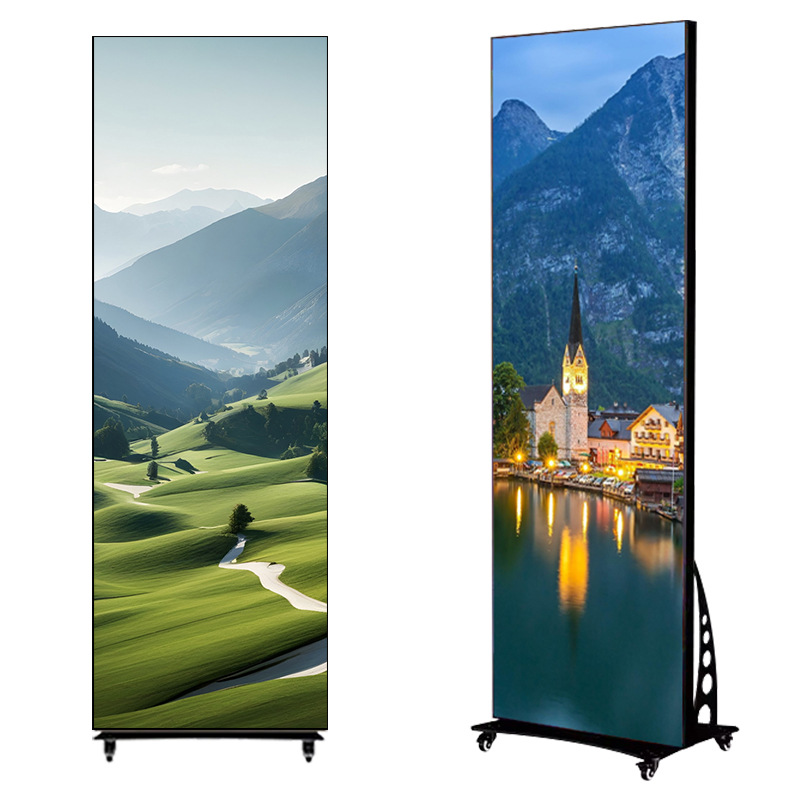 P2 Indoor Full-Color Advertising Machine Poster Screen Led Indoor Shopping Mall High-Definition Vertical Mobile Foldableing Advertising Screen