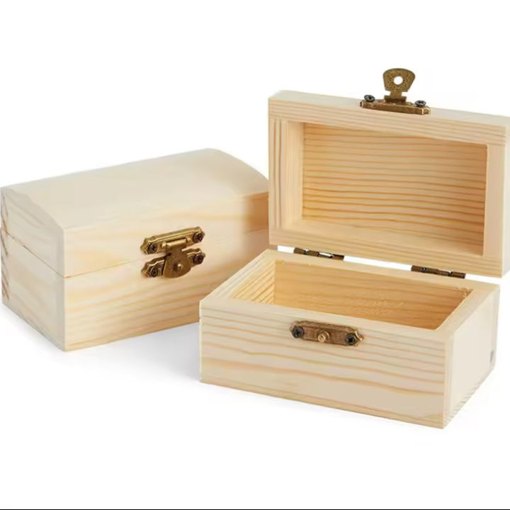 Customized Pine Small Box Jewelry Box Wooden Box Solid Wood Packaging Box Hand-Painted Custom-Made Small Wooden Box Solid Wood