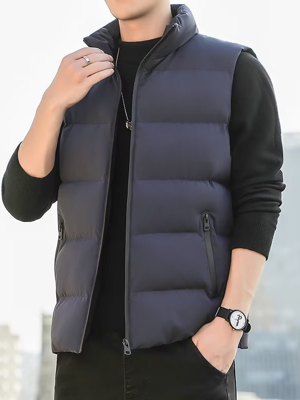 Autumn and Winter New Down Vest Outer Wearing Vest Jacket Waistcoat Winter Men's plus size Warm Sleeveless Vest Jacket