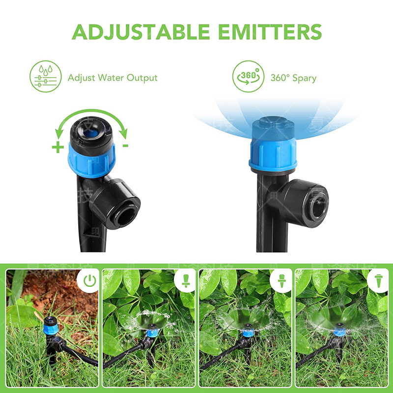 Customized quick-plug adjustable full-round ground-plug sprinkler spring irrigation dripper garden watering system automatic watering device