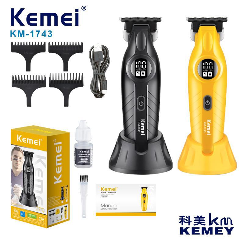 Профессиональная электрическая машинка для стрижки волос Kemei, многофункциональная