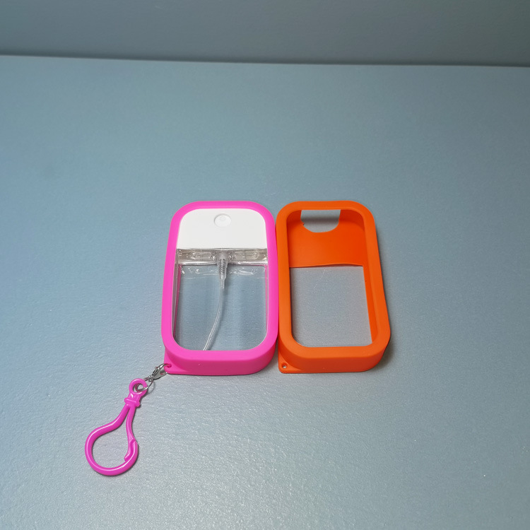 Spot 38ml45ml50ml card spray Apple bottle color silicone case key chain sub-bottling silicone case