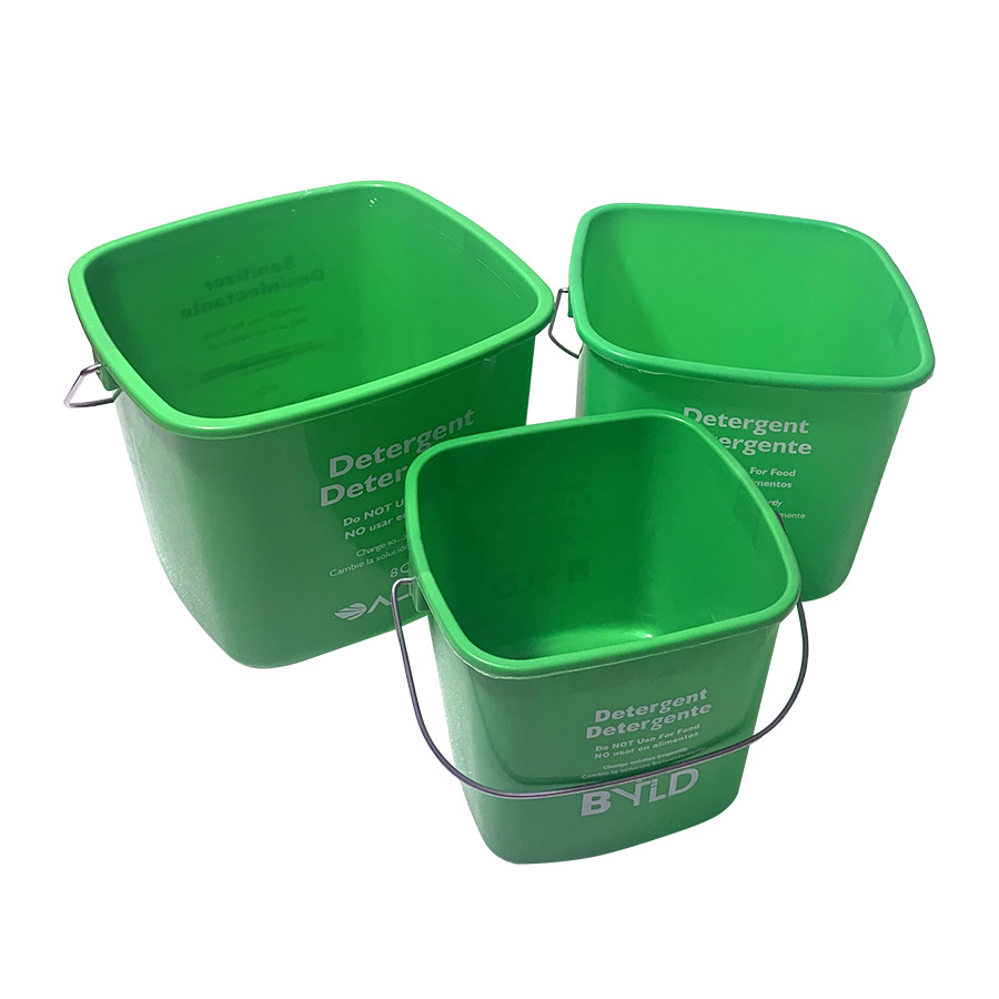 Поставки с фабрики, зеленое утолщенное ведро для хранения, портативное пластиковое квадратное ведро, ведро с широким горлом