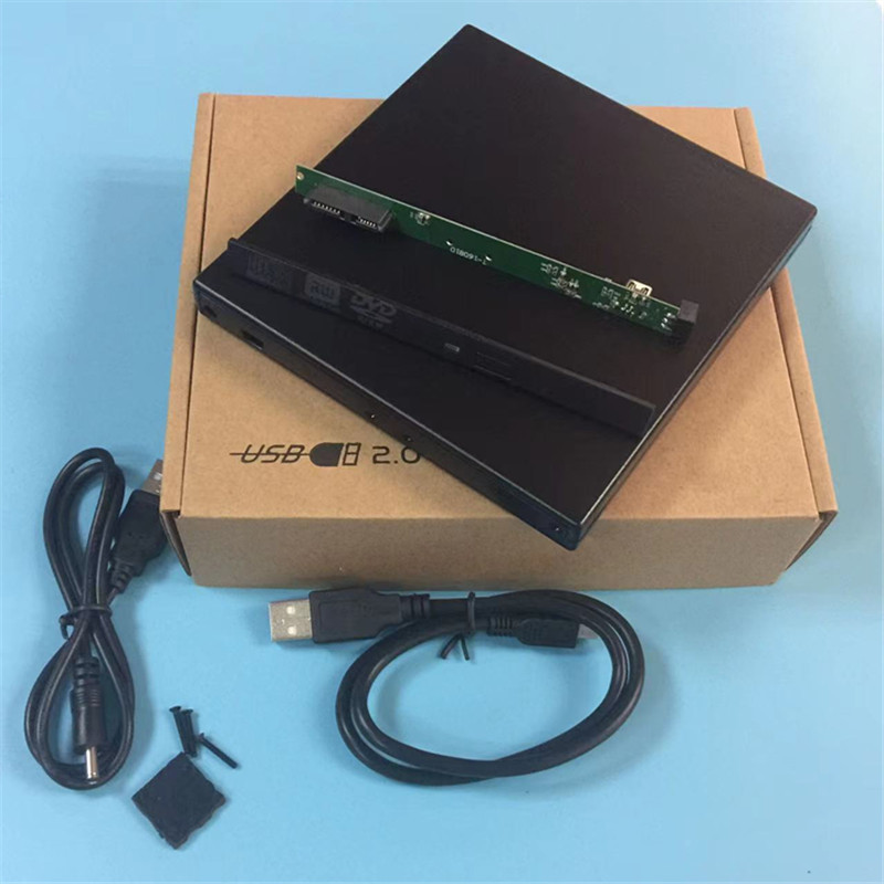 Laptop Dvd Optical Drive Sata/Ide to Usb2.0 External Box 12.7mm Universal Model Manufacturer Supply Conversion