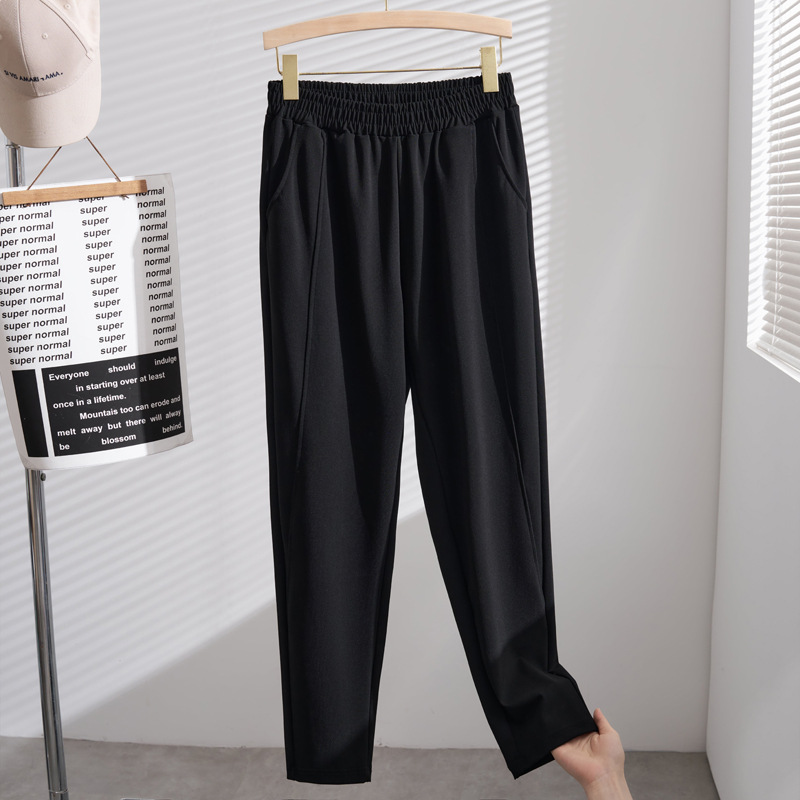 Новые осенние/зимние брюки для полных девушек, большие размеры, с флисовой подкладкой, повседневные брюки для женщин, корейский стиль, K6239