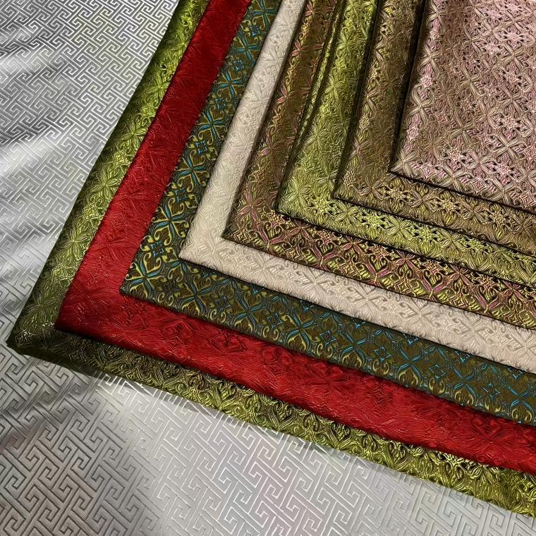 Spinning Three-Five Brocade Forged Cheongsam Mongolian Robe Children's Wear Spinning Satin Fabric Decorating Handmade Jacquard Chinese Style Fabric
