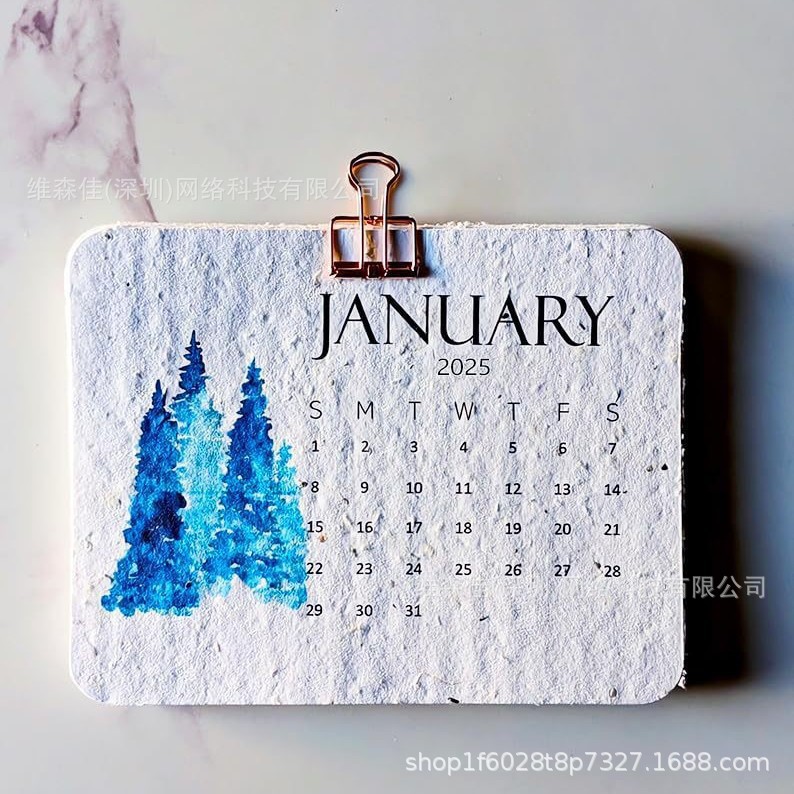 Biodegradable Germination Paper Calendar, Creative DIY Personalized Calendar Gift, Germination Paper