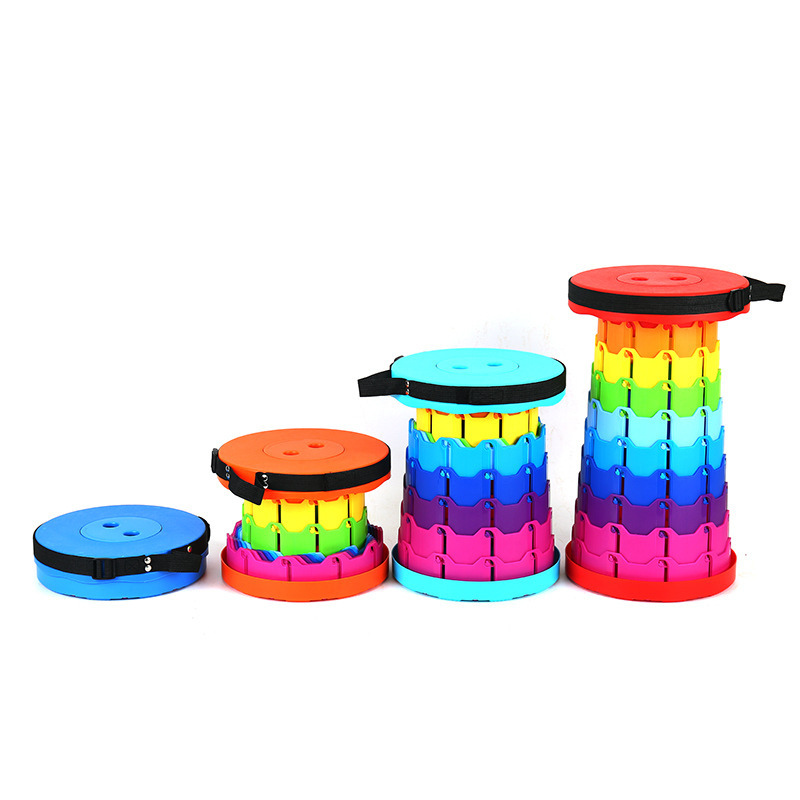 Outdoor Rainbow Folding Stool Portable Chair Adjustable Rainbow Telescopic Stool Fishing Train Telescopic Folding Stool