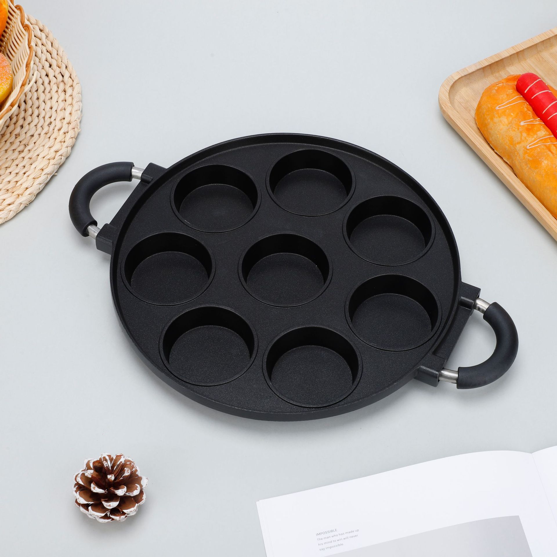 Форма для тортов из алюминиевого литья, 8-отверстная форма для жареных яиц