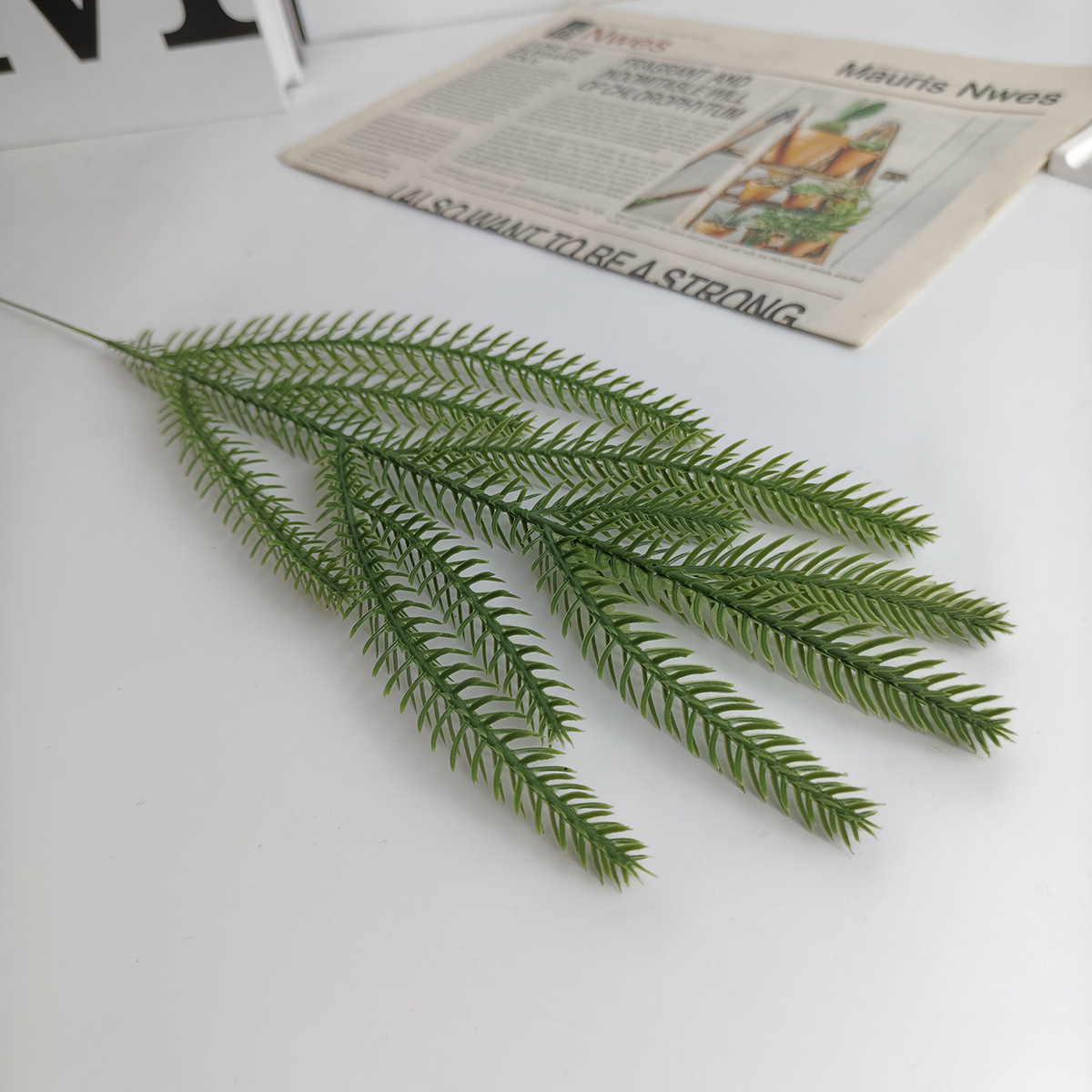 Cross-border feel soft glue simulation plant Christmas pine needle cypress leaf Christmas wreath decoration pine needle window