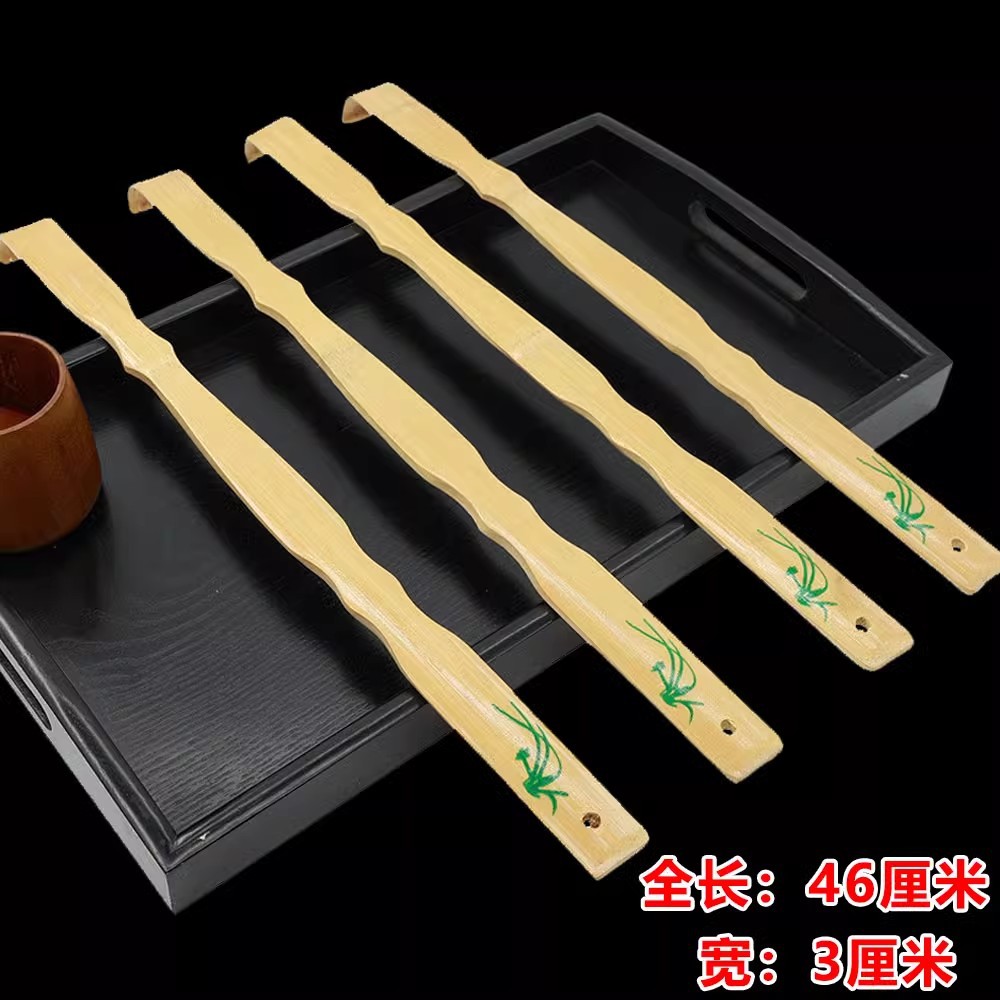 Телескопическая грабля для почесывания из натурального бамбука не требует помощи