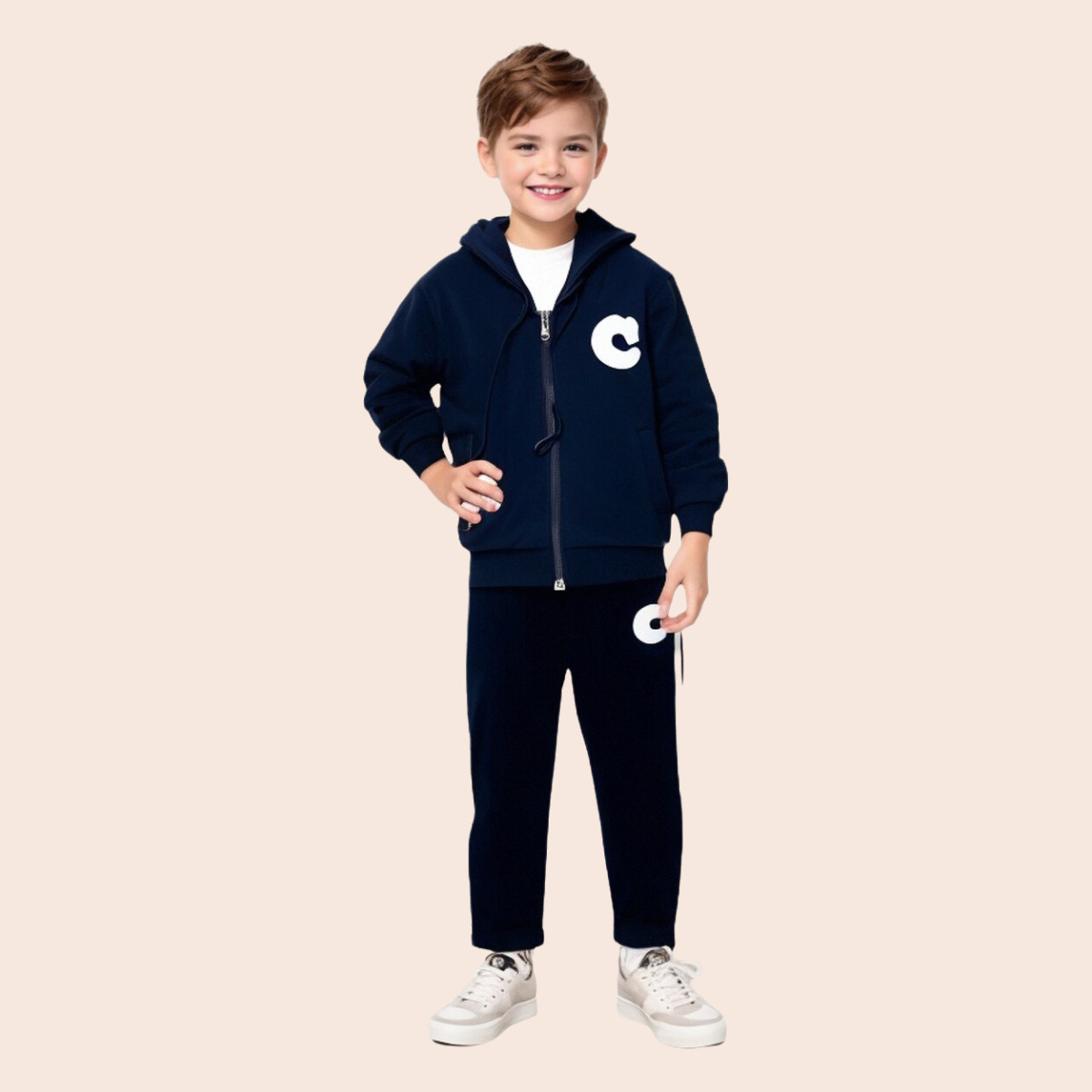 New Export Spring & Fall Girls Pure Cotton Knitted Sports and Leisure 2-Piece Set for Older Children One Piece Drop Shipping