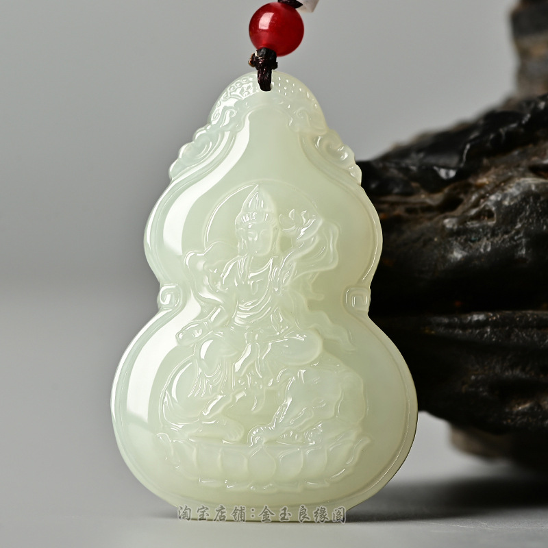 Hetian Jade Buddha Pendant Thousand-Hand Guanyin Jade Pendant for Men, Bodhisattva Samantabhadra, Vairocana Buddha Jade Pendant for Women