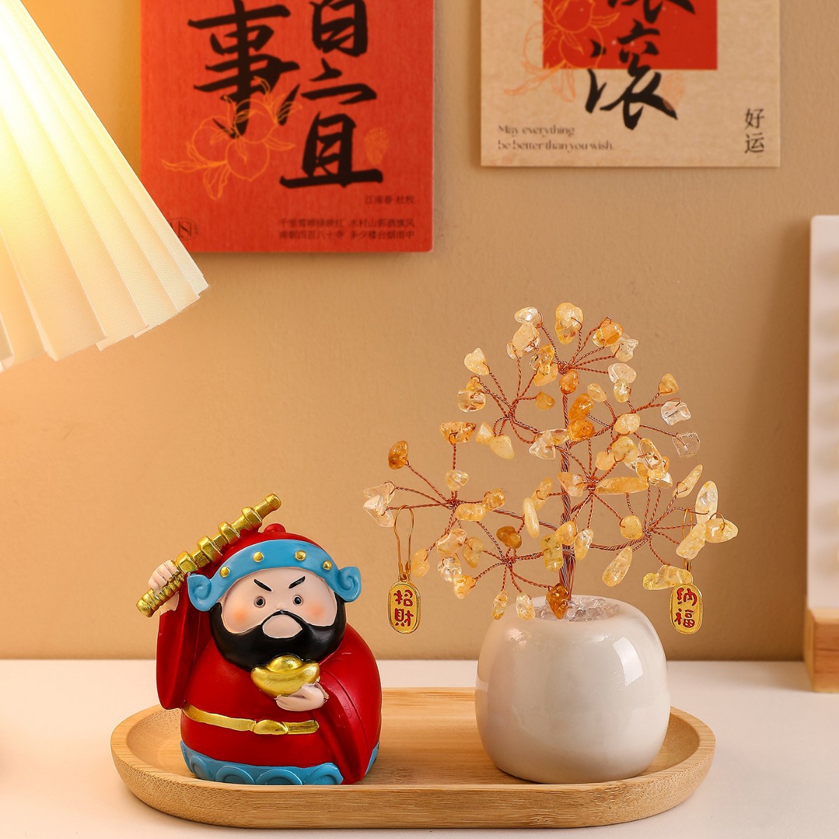 High-End Housewarming Gifts for the Living Room, Pink Money Tree for the Entrance, Bedroom Tv Cabinet, New Home Decorations, Light Luxury Crystal Ornaments