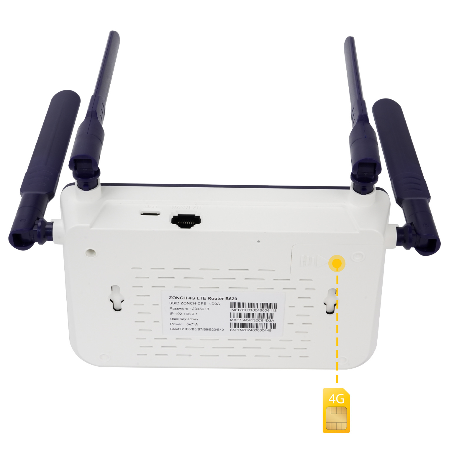 Zonch B620 4g Cpe Wireless Router Supports Type C Power Supply and Supports Unlimited Data Traffic for Malay Mod