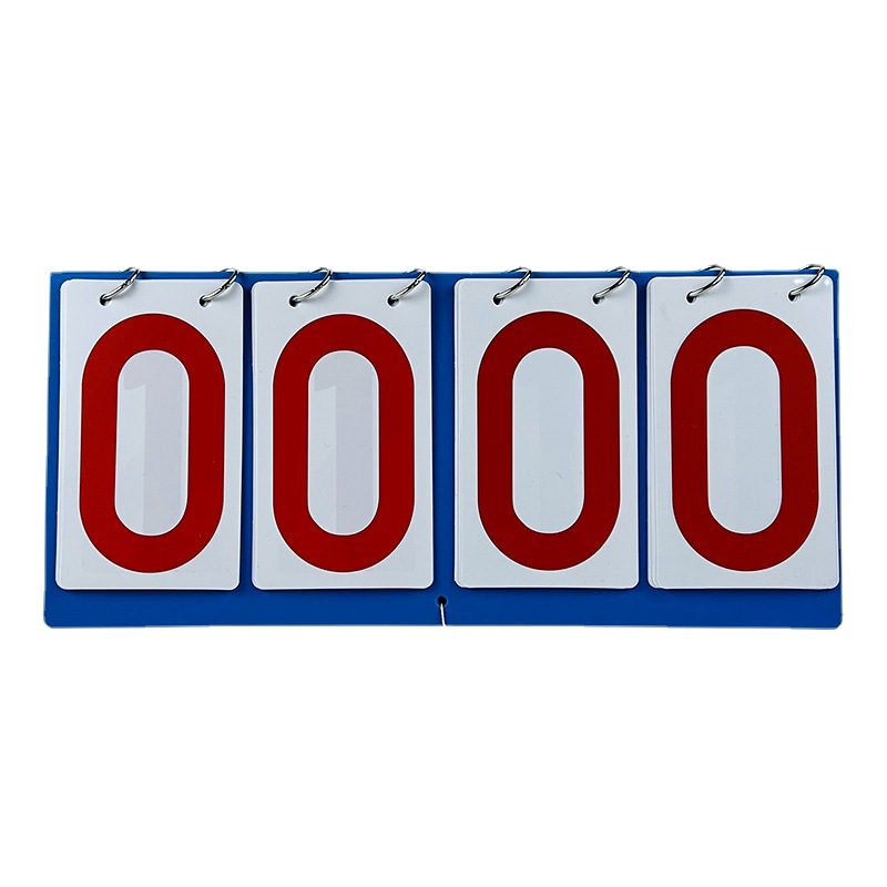 Two-color four-digit plastic scoreboard red and blue two-color table tennis game round card four-digit scoreboard waterproof