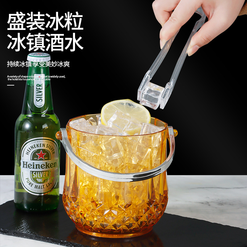 Пластиковое ведро для льда в форме восьмиугольника, одно маленькое ведро для напитков, настольное ведро в форме бусин