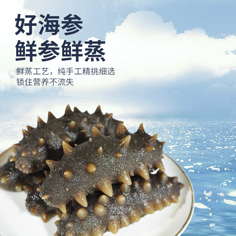 Dalian Sea Cucumber Manufacturer Wholesale 250g Dalian Sea Cucumber Liao Sashimi Fresh Steamed Ready-To-Eat Sea Cucumber with Q-Bomb Taste