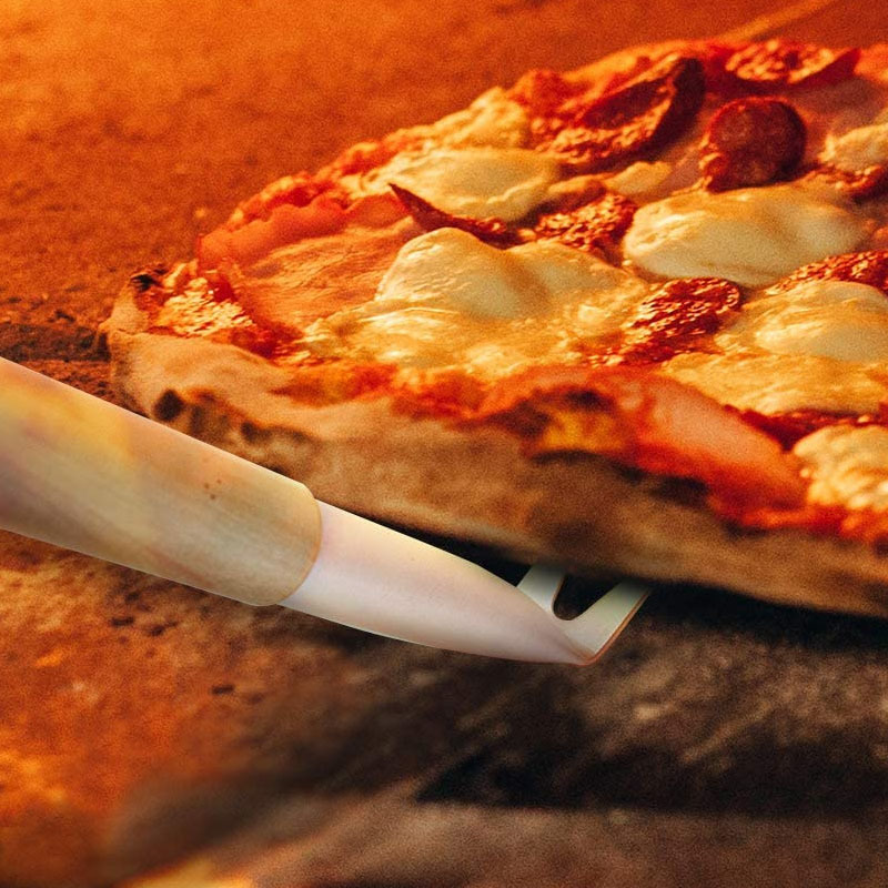 Two-section Wooden Handle pizza Rotator Extended pizza Oven Hook Removable Cake Hook Baking Tool pizza Fork