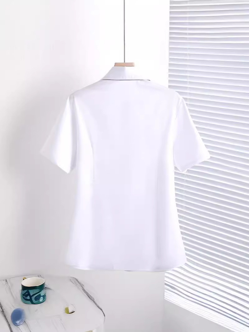 plus size shirt chubby girl 200kg elastic bamboo fiber new summer interview tooling V-neck shirt overalls Z8