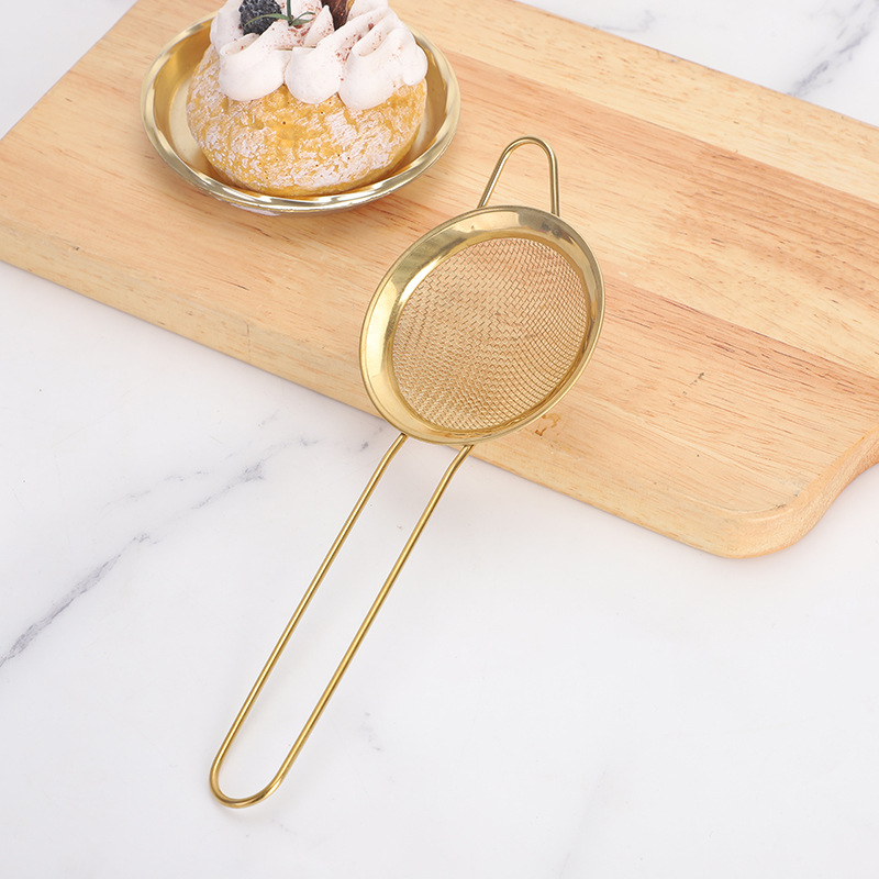 Stainless Steel Flour Sieve Simple Household Filter Net Soybean Milk Metal Handheld Sugar Powder Net Screen Colander Baking Tool