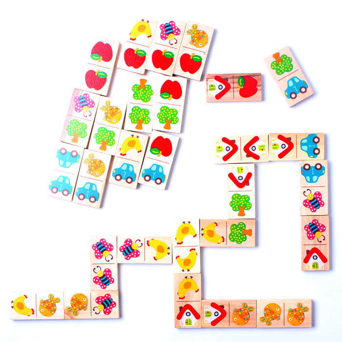 Cpce Garden Domino Puzzle Solitaire Brand Beech Wood Building Blocks Kidsren's Educational Export Early Education Toys for Boys and Girls