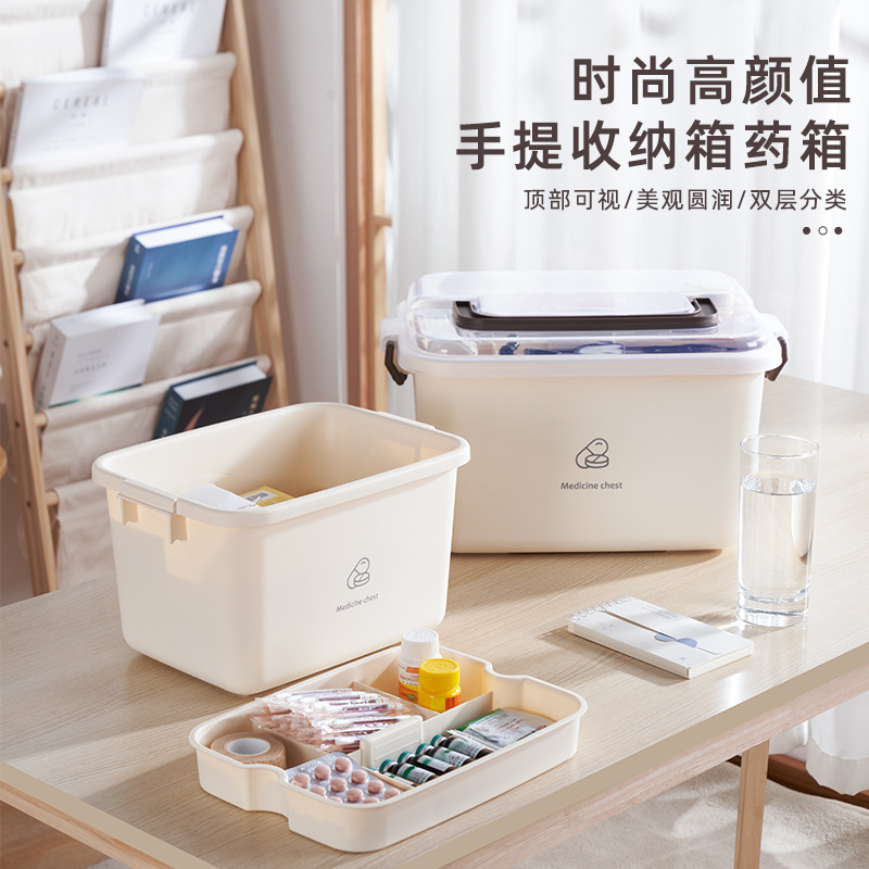 Портативная аптечка в кремовом стиле, многоуровневая