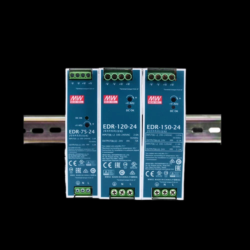 Original Mean Well Edr-75-24 Rail Power Supply Edr-75-12 Rail Type Taiwan Power Supply 12V24V48Vled