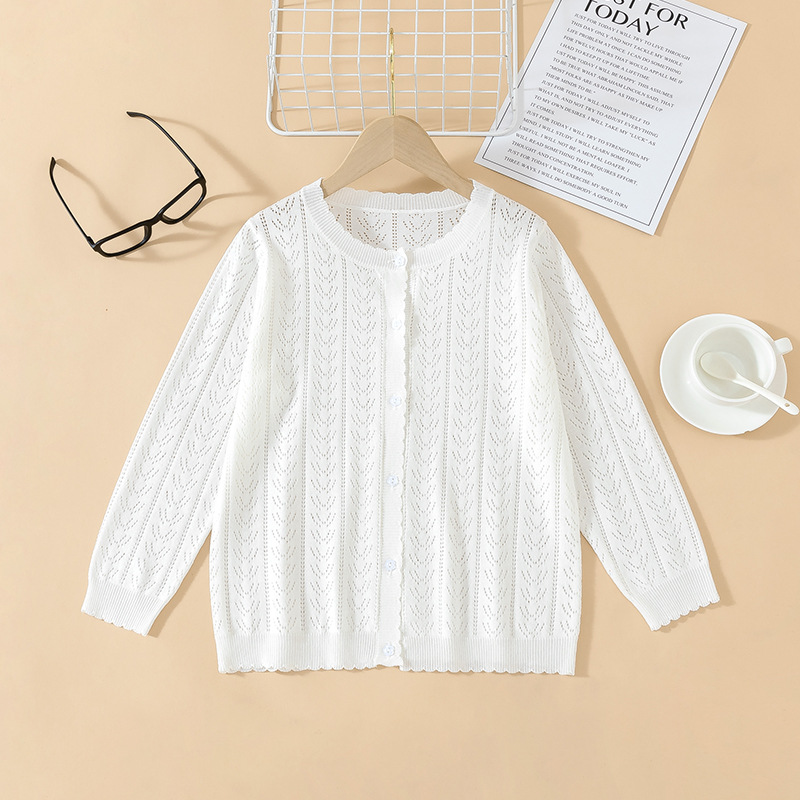 Новый кардиган для мальчиков и девочек 2024, весна-осень, свитер с рисунком, простой верх для детей