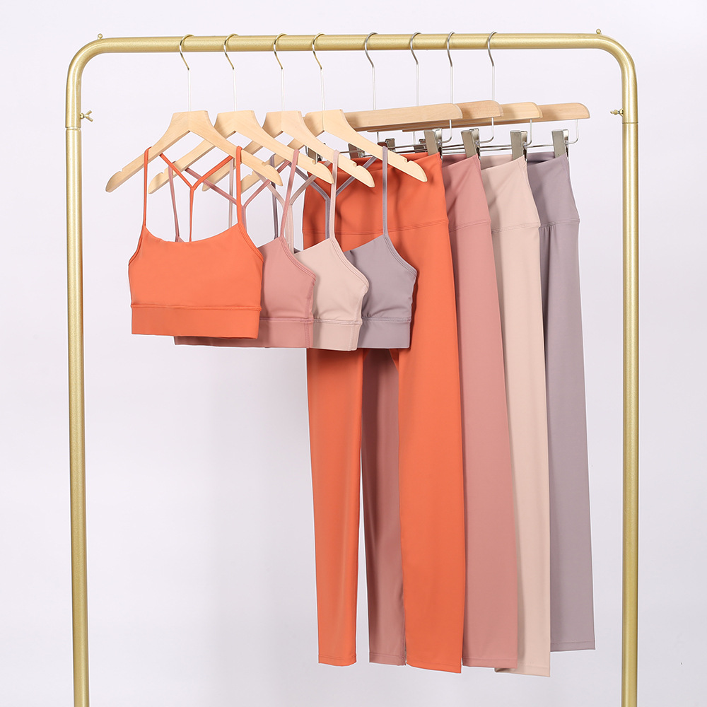 LULU Y-образный спортивный жилет и брюки до щиколотки комплект жилет нижнее белье эффект второй кожи бюстгальтер красивый спина шокозащитный сборный йога