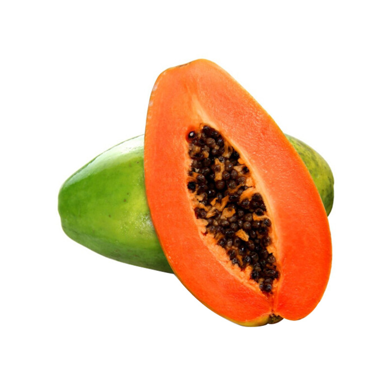 Red Heart Papaya, Fresh Seasonal Fruit, Seasonal Green Papaya, Milk, Rock Candy Heart, Freshly Picked, Freshly Harvested, Straight Hair from the Orchard