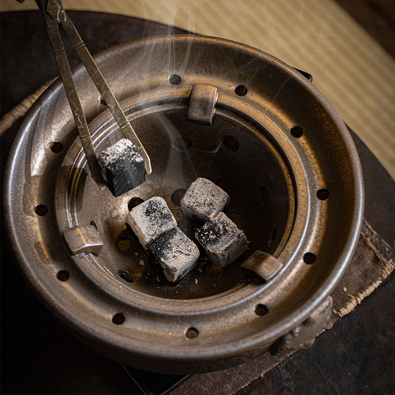 Boiling Tea Around Stove Antique Crude Pottery Tea Ceremony Kung Fu Tea Maker Tea Stove Heating Stove Outdoor Camping Barbecue Charcoal Stove Basin