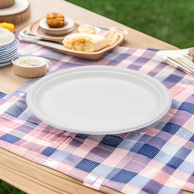 12-дюймовая овальная тарелка из сахарного тростника, обеденная тарелка, посуда, одноразовая тарелка для школьного заведения или столовой