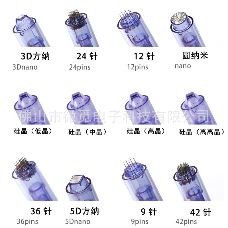 Factory Direct Supply for Foreign Trade Export Electric Microneedle Needles with White Bayonet Screw and Blue Bayonet Screw Needles