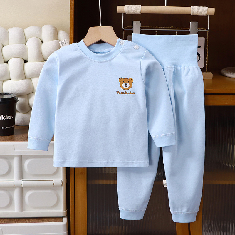 Children's pajamas long sleeve high waist cotton baby long johns underwear suit toddler warm autumn baby clothes home wear