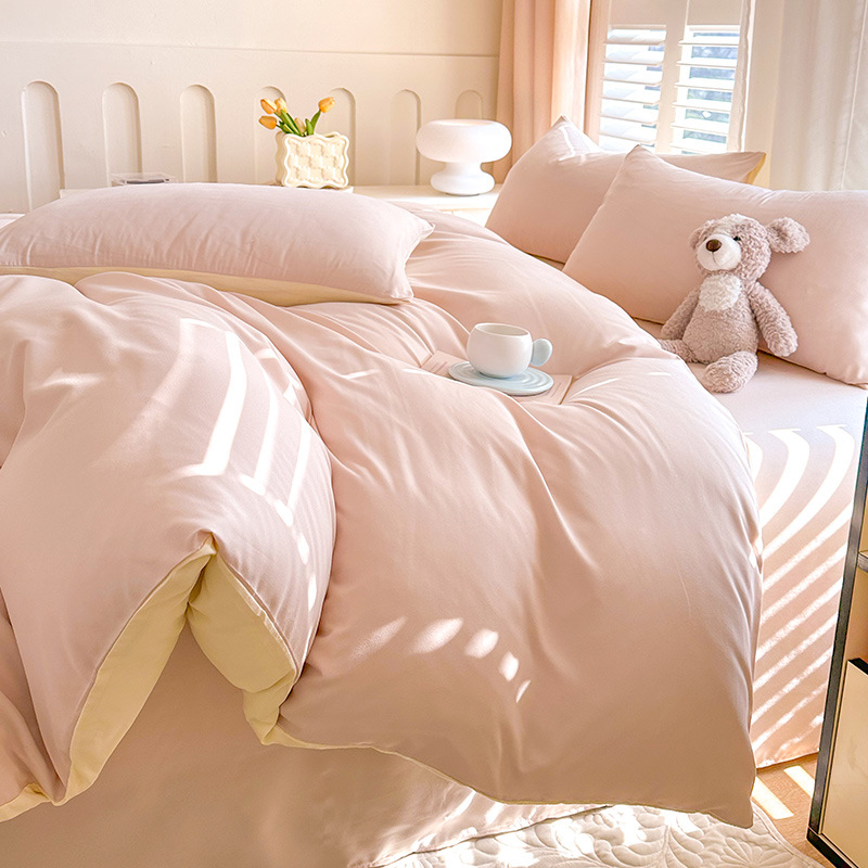 Pure color washed cotton quilt cover single piece Nantong home textile student dormitory single quilt cover wholesale household double quilt cover