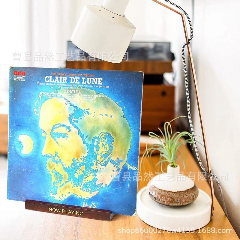 Iron and Wood Combined Vinyl Record Rack Desktop Cd Record Storage Rack Foldableable Lp Display Rack