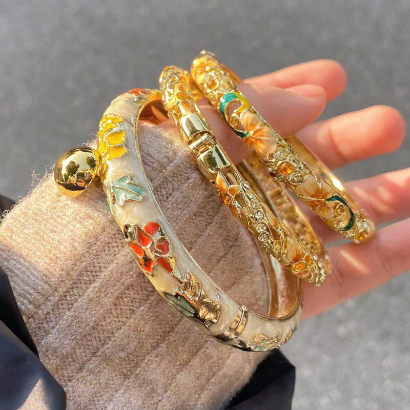 Cloisonné Enamel Bracelet New Chinese Style Palace Style Blue and White Bracelet Travel Souvenir Gift