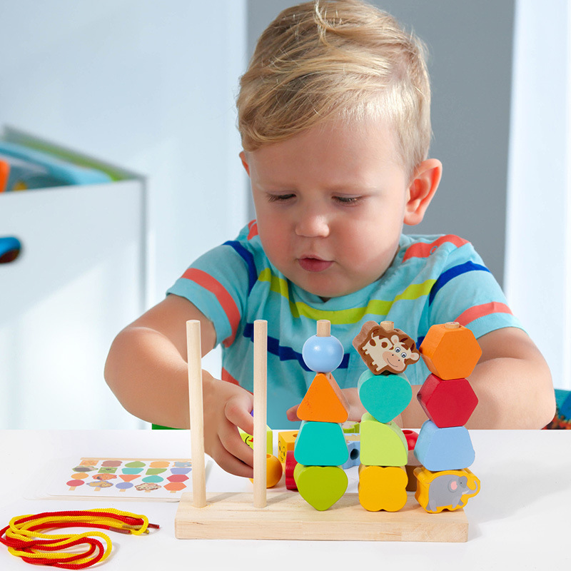 Montessori Bead Box Early Education Teaching Aids Kidsren's Educational Intelligence Five Sets of Columns Matching Color Recognition Concentration Training Toys