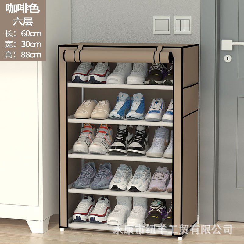 Simple shoe rack multi-layer steel pipe assembly dustproof home space-saving student dormitory storage economical shoe cabinet factory